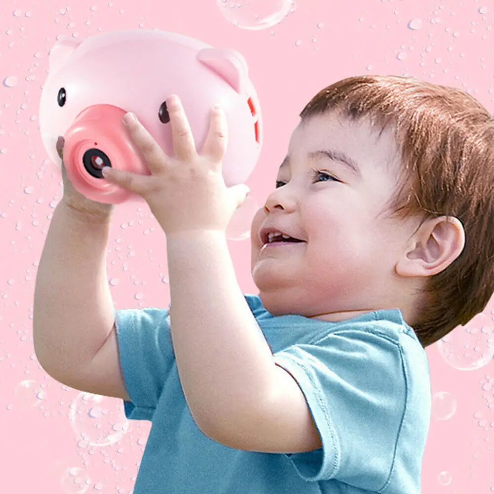 

Electric bubble machine Bath Toys Funny Bubble Cartoon Pig Camera Music Automatic Bubble Maker Machine Bathtub Soap Machine Toy