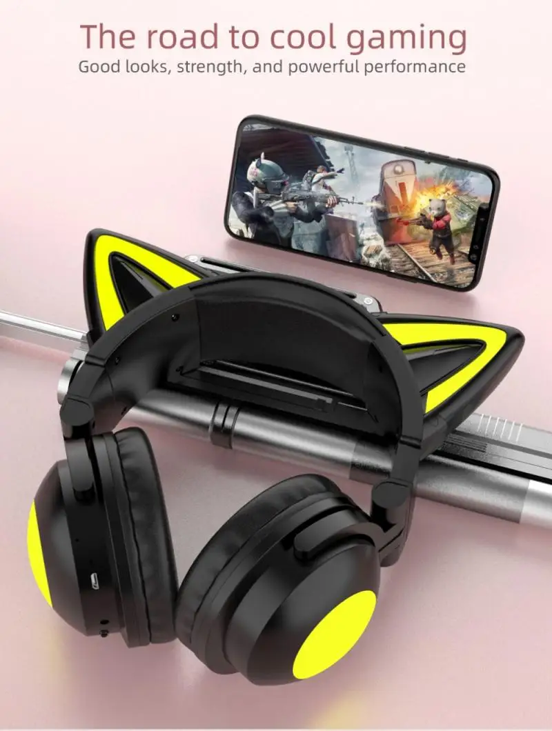 Беспроводная гарнитура с креплением на голову игровые наушники в стиле милых