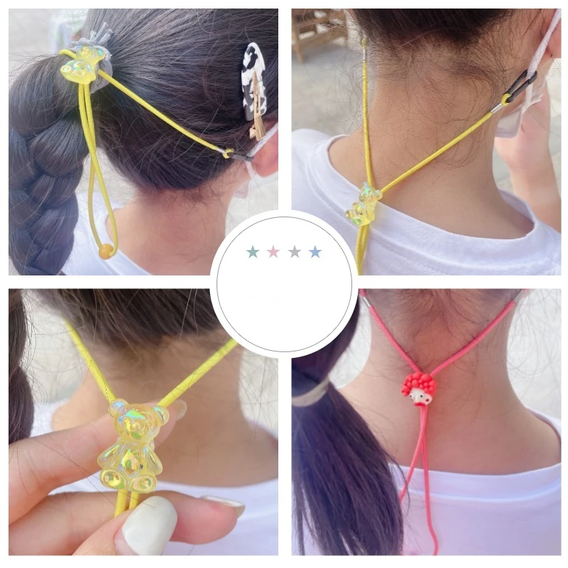 Детская маска с мультяшным рисунком шнурок защитой от потери ушной эластичная