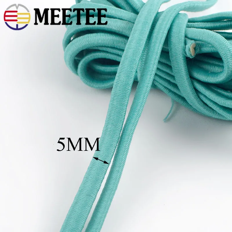 Meetee 5/10/20 м 5 мм утолщенной Цвет эластичная канатная Резиновая лента толстый