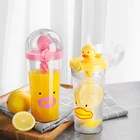 Креативная маленькая чашка для смешивания желтой утки с фотографией, милые Мультяшные кружки, уличная дорожная портативная чайная чашка, пластиковые бутылки для воды