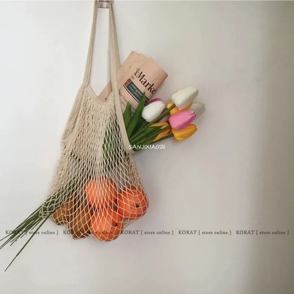 

Портативные многоразовые сумки для продуктов, сумка для фруктов и овощей, моющаяся хлопковая сетчатая сумка-Органайзер на шнурке, сумка-тоу...