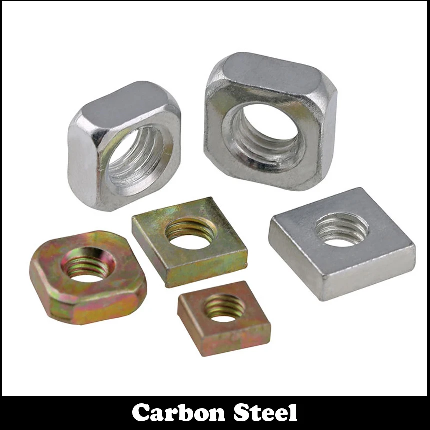 

500Pieces M5*11*4 M5x11x4 M6*10*3 M6x10x3 Color Zine Plated Galvanized Carbon Steel Metric Thread DIN577 Square Nut