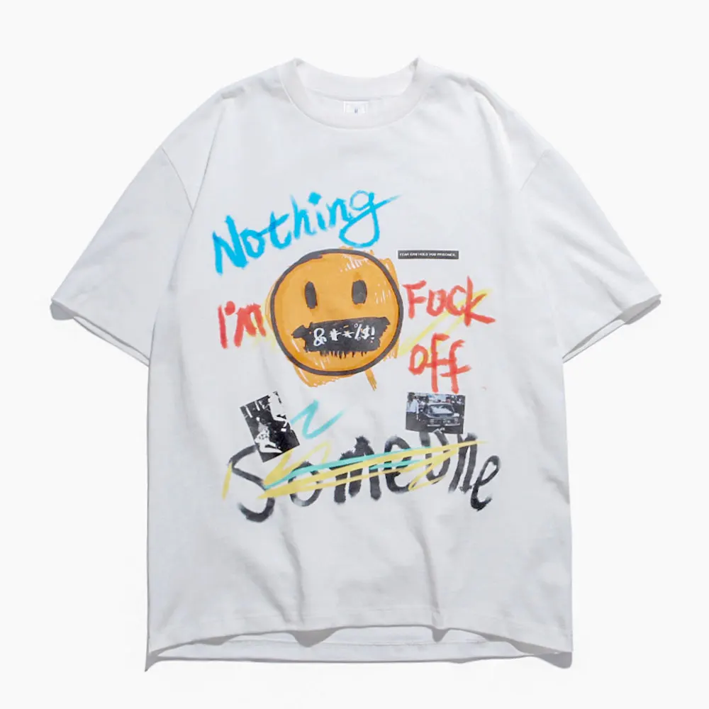 Женская мужская 20ss женская уличная граффити хип-хоп Футболка Harajuku хлопковый топ