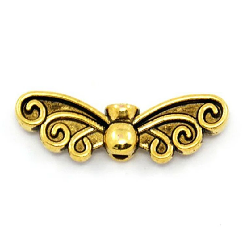 Старинное золото/бронзового цвета с капюшоном надписью Angel и принтом крылышки