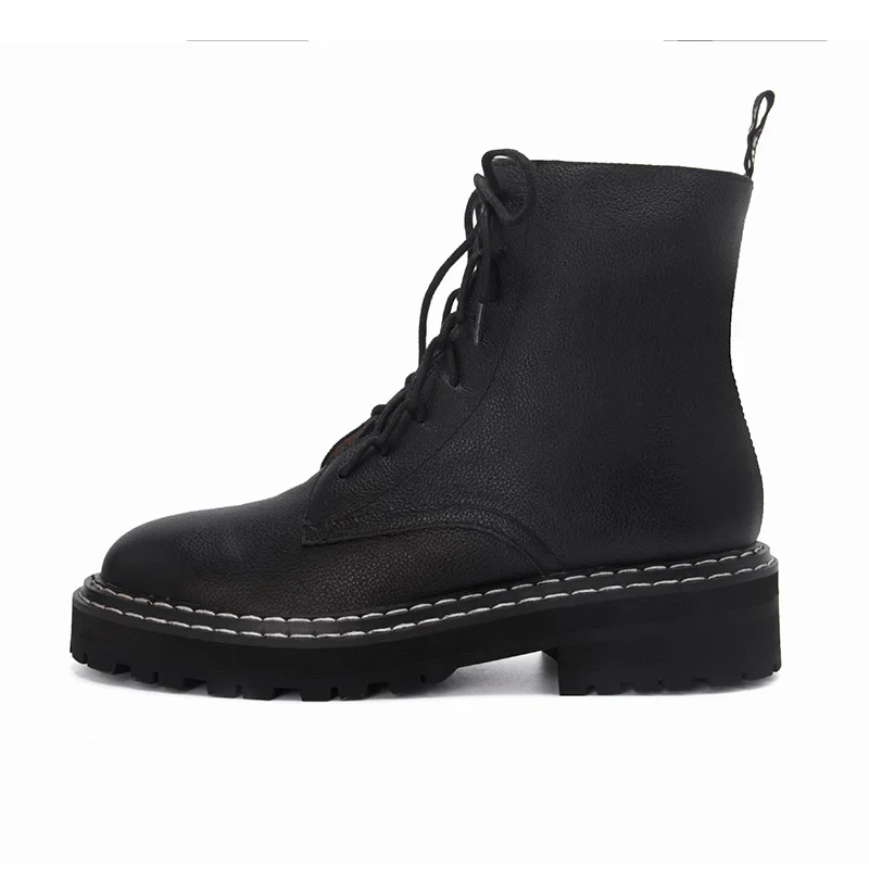 SARAIRIS Luxury Brand Real Genuine Leather Cow Leather Pigskin Shoes Woman Casual Boot Leisure Fall Ankle Boots Women Shoe