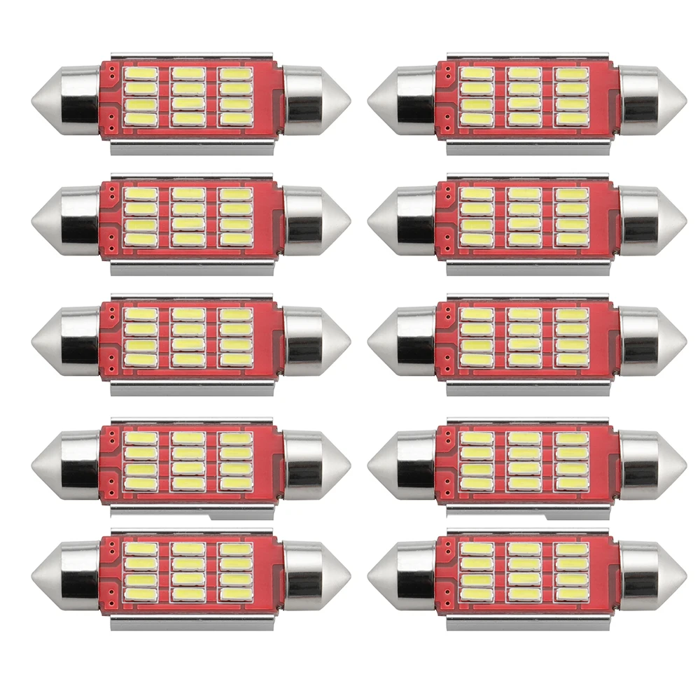

Лампа для салона автомобиля, 31, 36, 39, 41 мм, 12SMD, светодиодный фонарь, Canbus, белый внутренсветильник, лампа s, замена лампы для чтения, багажного ящ...