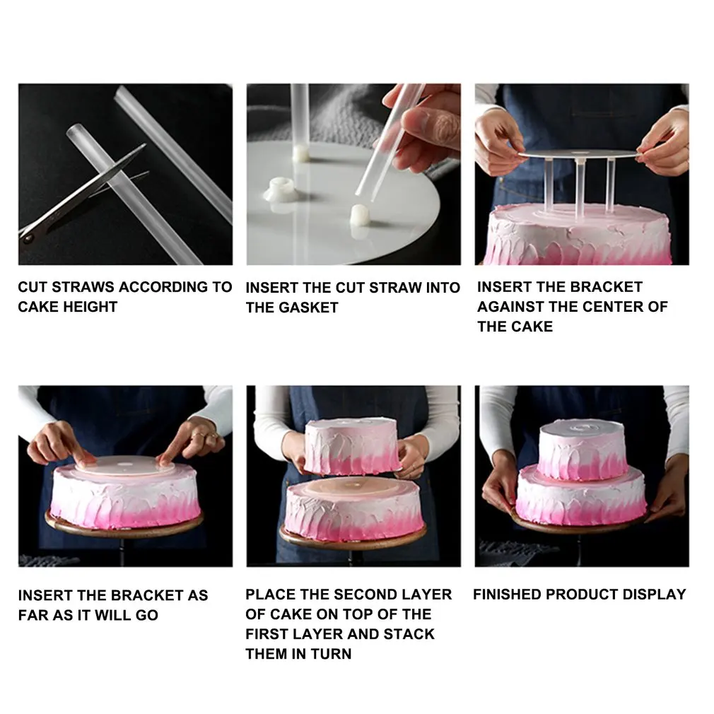 

4Pcs/Set Kitchen DIY Cake Tools Multi-layer Cake Support Frame Practical Cake Stands Round Dessert Support Spacer Piling Bracket