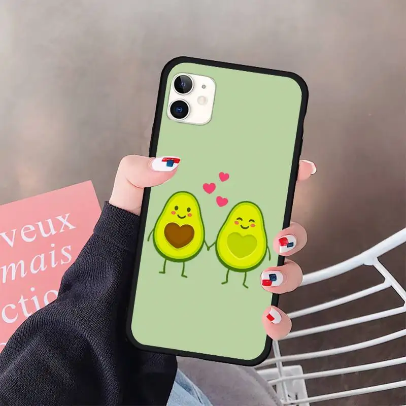 

Cartoon Cute Avocado Phone Case for iPhone 11 12 pro XS MAX 8 7 6 6S Plus X 5S SE 2020 XR