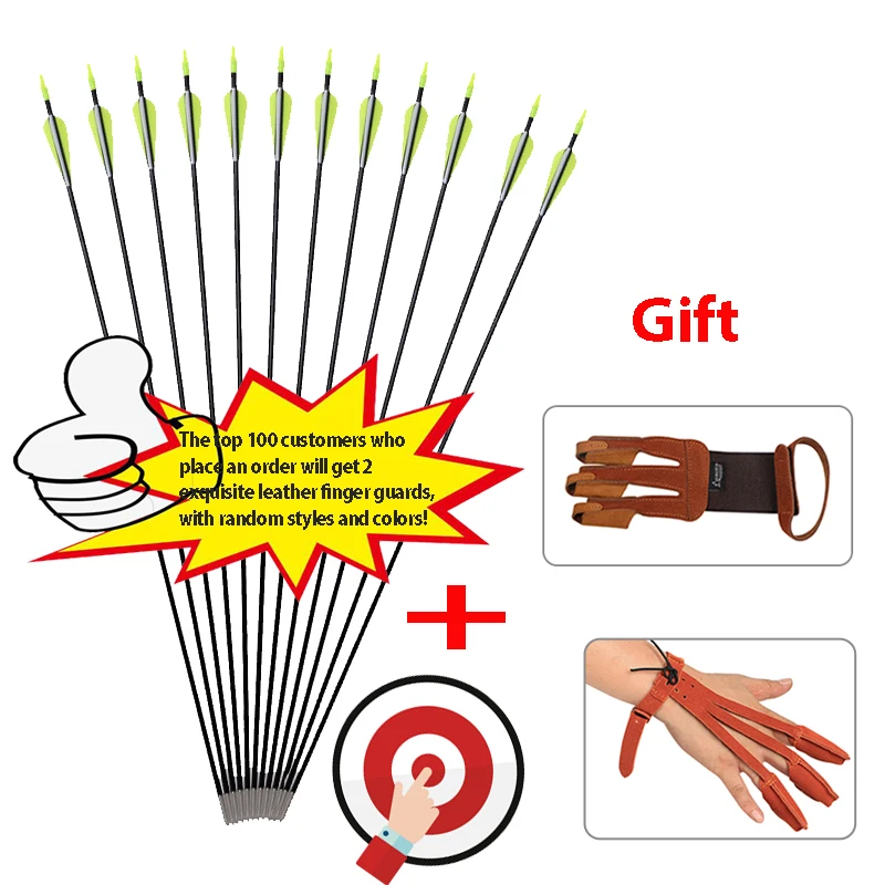 

6PCS/12PCS/24PCS 7mm Fiberglass Arrows 30 Inch Archery Outsourcing Fixed Tips Traditional Recurve Bow Practice Arrows Bolts