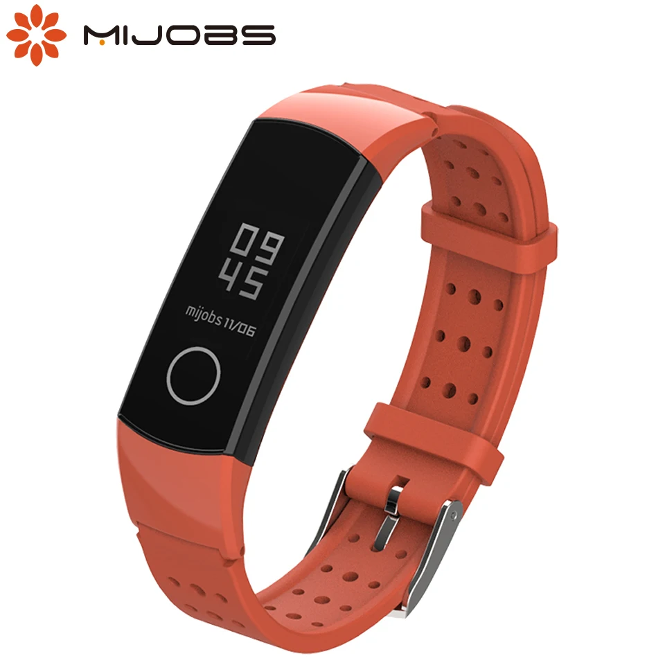 Mijobs силиконовый ремешок для huawei Honor Band 4 5 стандартная версия Смарт-Браслет спортивный браслет для Correa Honor Band 4 5