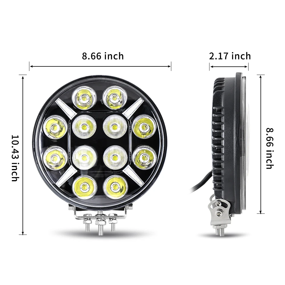 Круглый светодиодный рабочий светильник для вождения внедорожника лодки