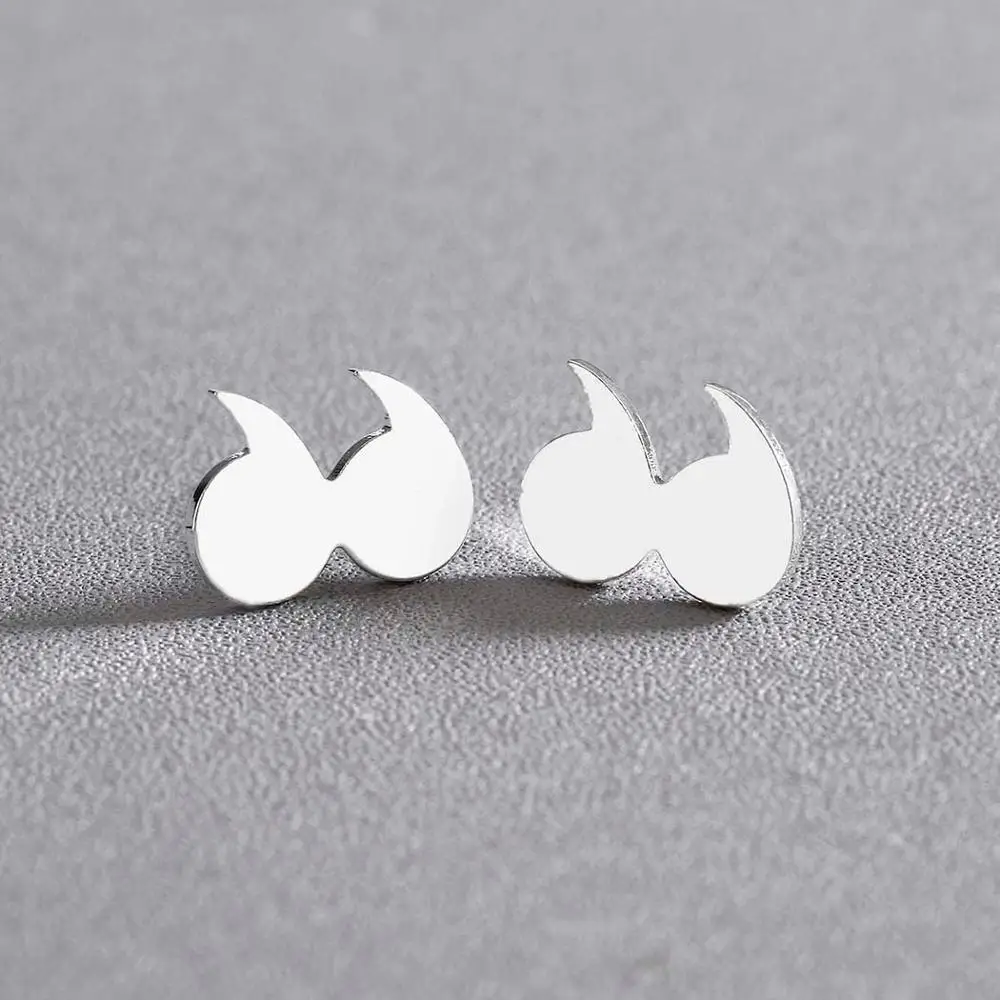 Серьги-гвоздики неправильной формы с символом | Украшения и аксессуары