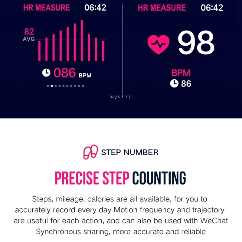 Умные часы BaySerry для мужчин, женщин и детей, спортивный фитнес браслет, синхронизируемый по Bluetooth смарт-часы на запястье для Android и IOS, аналог модели B57.