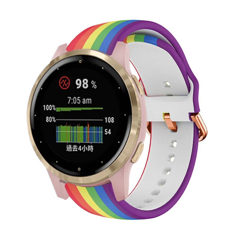 Ремешок для Samsung Galaxy Watch active 2 40 мм/Garmin Vivoactive 4 4S 3 /Forerunner 158 245 подарок 2s силиконовый