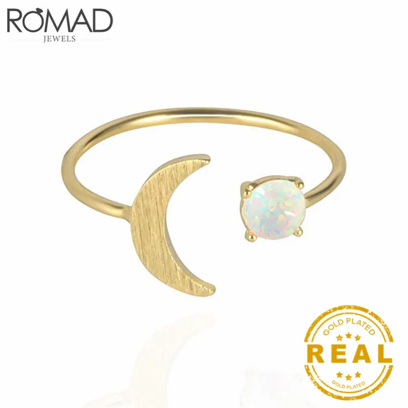 ROMAD 2019 женские обручальные кольца для женщин и девушек с Луной огнем опалом