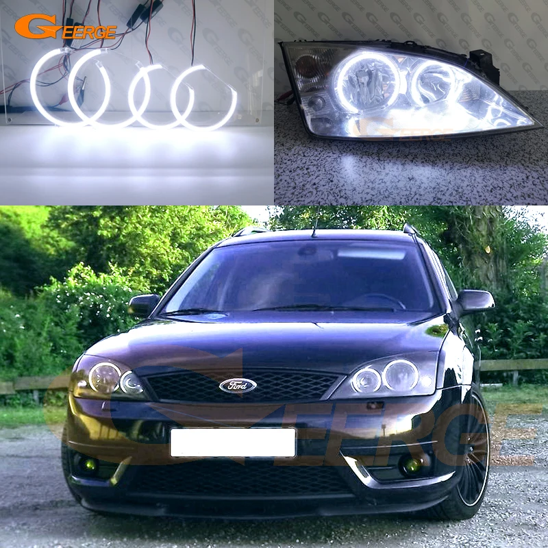 Для Ford Mondeo MK3 2000 2001 2002 2003 2004 2005 2006 2007 отличный ультра яркий COB led angel eyes halo rings Дневной