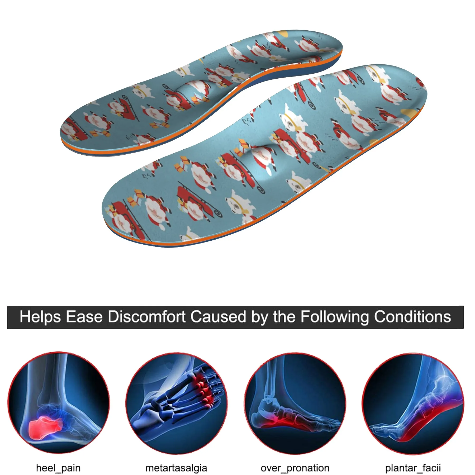 Blue models Men's and women's insoles, heel orthopedic pads, plantar fasciitis, plantar arch support orthopedic insoles