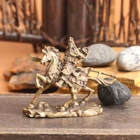 copper guan gong statue home decoration accessories brass chinese god of wealth riding horse office desktop decor ornaments