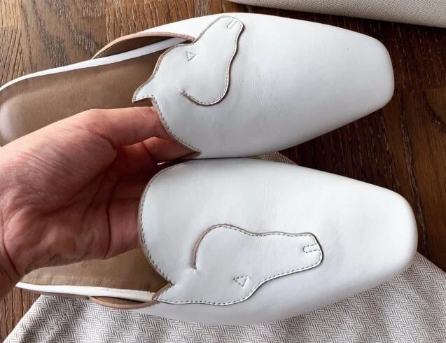 Дизайнерские шлёпанцы Цвет черный белый женская обувь на плоской подошве с