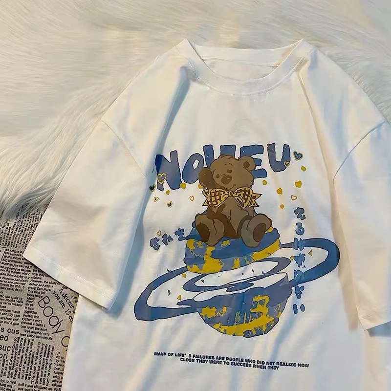 Летняя футболка большого размера с рисунком для женщин одежда из полиэстера