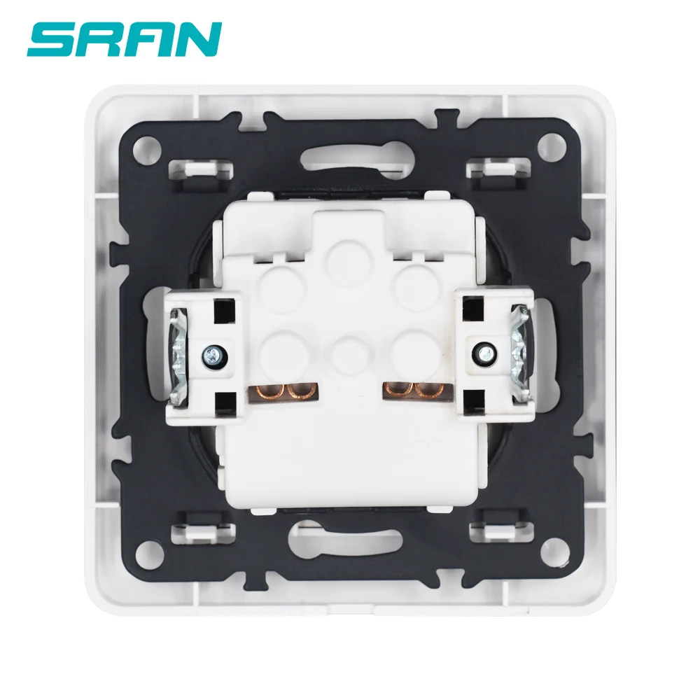 Настенная розетка SRAN французская стандартная наземная из поликарбоната или