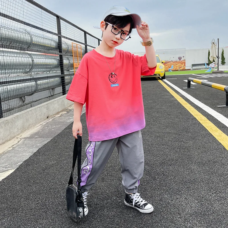 

Teen Clothes Suit Summer Fashion Boys Clothes Short Sleeve T Shirt Pants 2pcs Outfit Kids Tracksuit Boys Clothing Set 4 5 7 8 9Y
