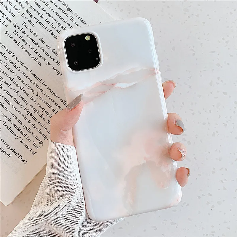 Гладкий мраморный силиконовый чехол для iphone 11 Pro Max задняя крышка 6 S 7 8 Plus X XS XR