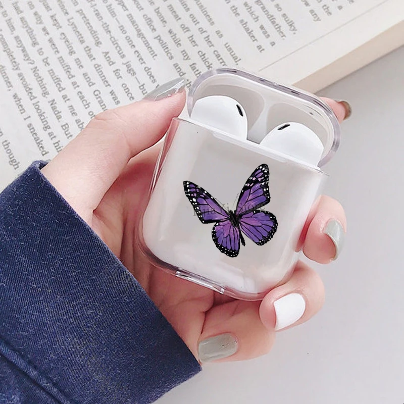 

Butterfly Earphone Case For Apple AirPods 1 2 Soft TPU Transparent Cover For Airpods Accessories