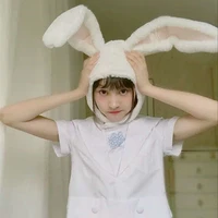 cute cartoon rabbit hat plush bunny headwear bunny ears hood mask photo props hair accessories beanie funny animal hat xmas part
