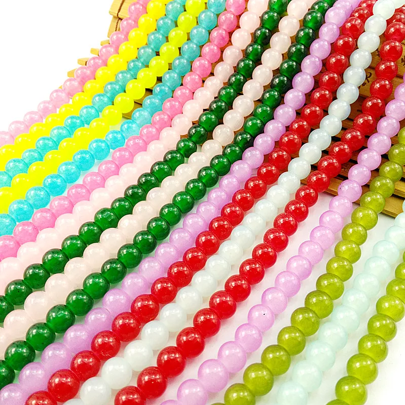 

Baking Paint Jade-like Glass 8mm Diy Hand Accessories Bead Material Self-made Bracelet Necklace Eardrop