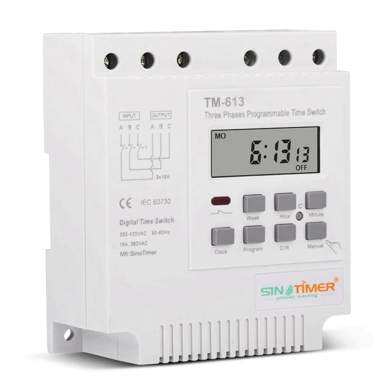 SINOTIMER TM613 380V 16A три этапа цифровой программируемый таймер Реле Переключатель