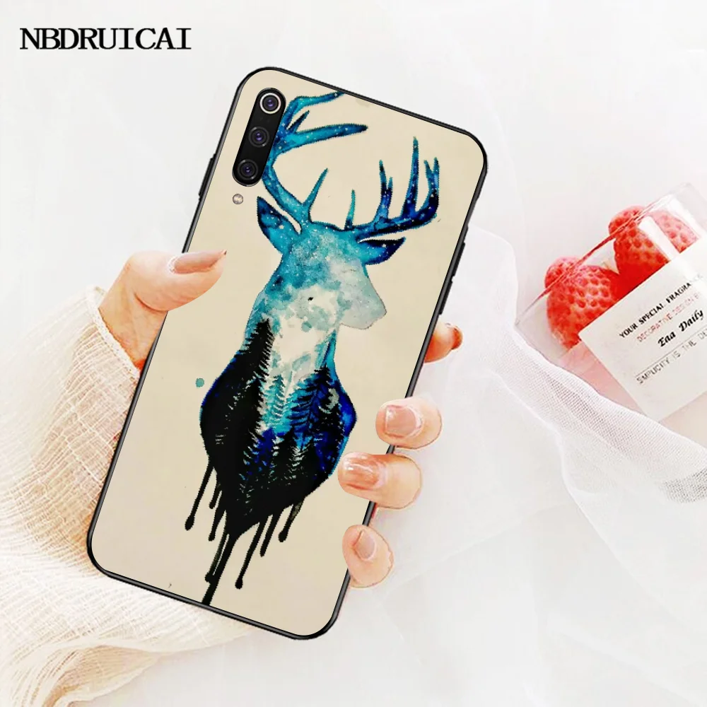NBDRUICAI минималистский животный накладка олень черный мягкий чехол для телефона