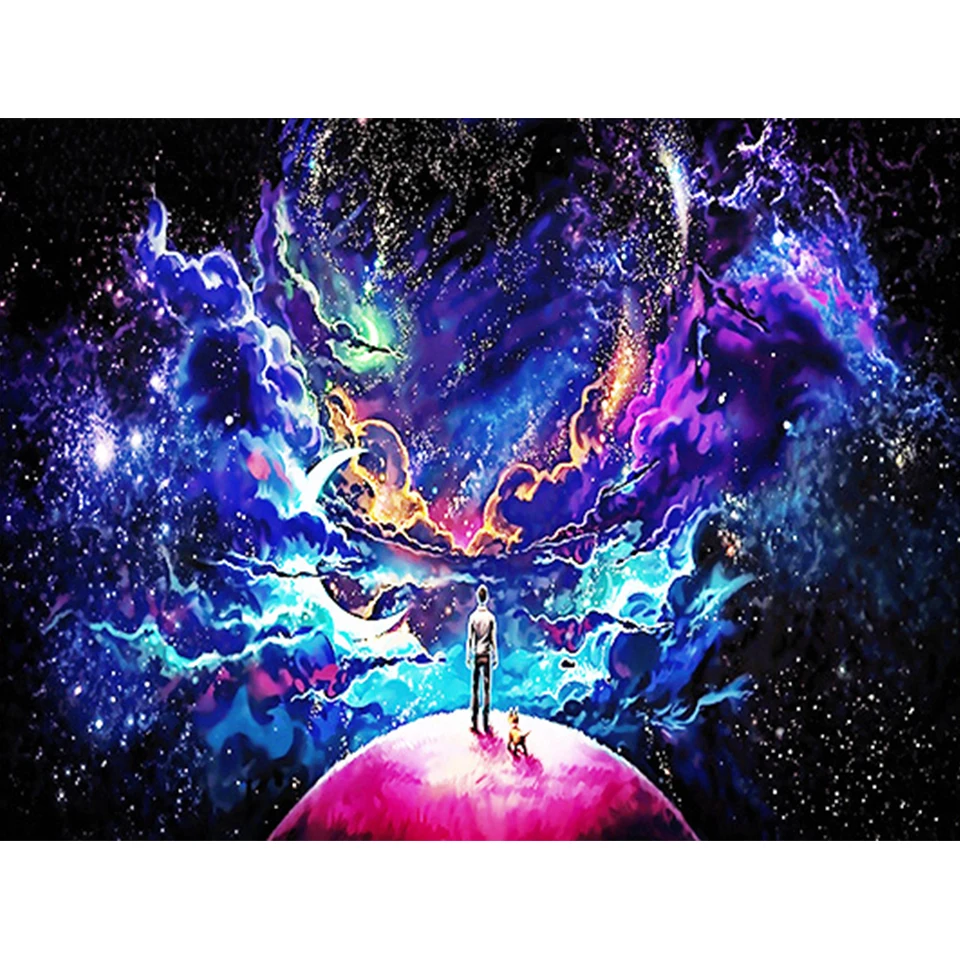 Алмазная живопись 5D &quotсделай сам&quot пейзаж стразы звездное небо Алмазный