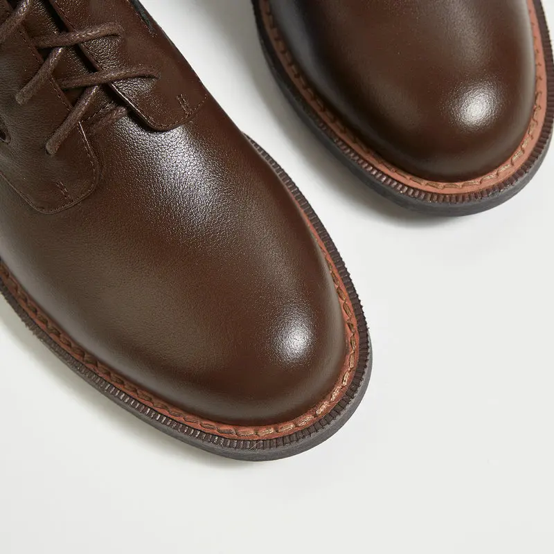 

Women Genuine Leather Ankle Boots 4.5CM Heels Autumn Winter Short Motorcycle Boots Party Dancing Shoes Woman