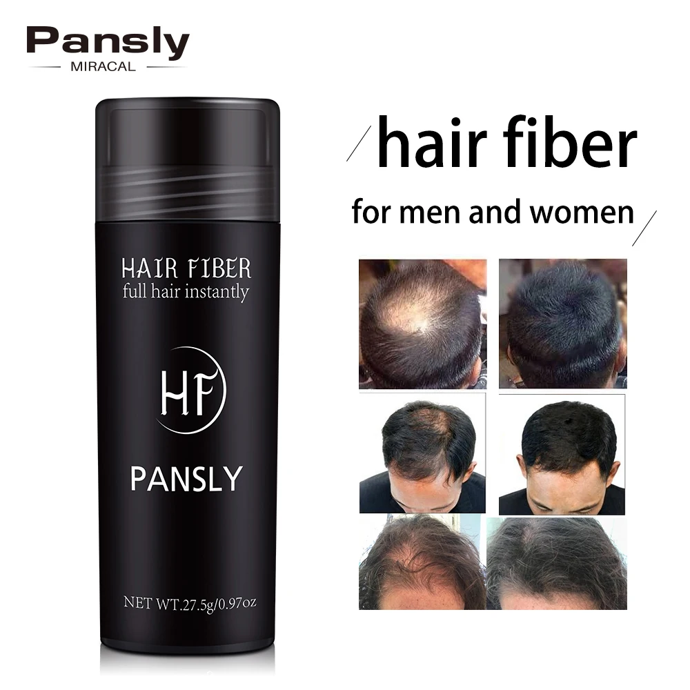 

PANSLY Keratin Hair Fiber Applicator Black Hair Building Fiber Styling Powder Hair Growth Extension Thinning Thickening 27.5g