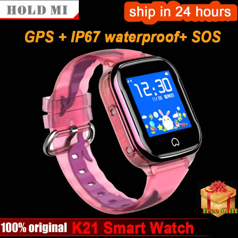 Детские Водонепроницаемые Смарт часы K21 с GPS IP67 SOS телефон SIM картой наручные IOS и