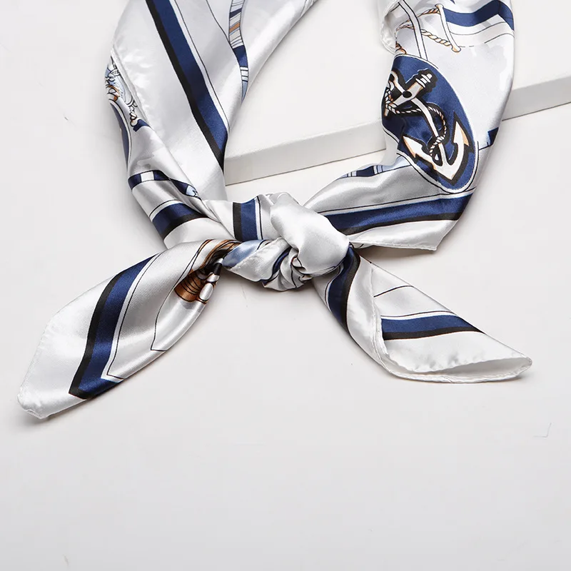 

New imitation silk scarf female gift for women autumn and winter fashion luxury designer shawl handkerchief 90*90cm headscarf