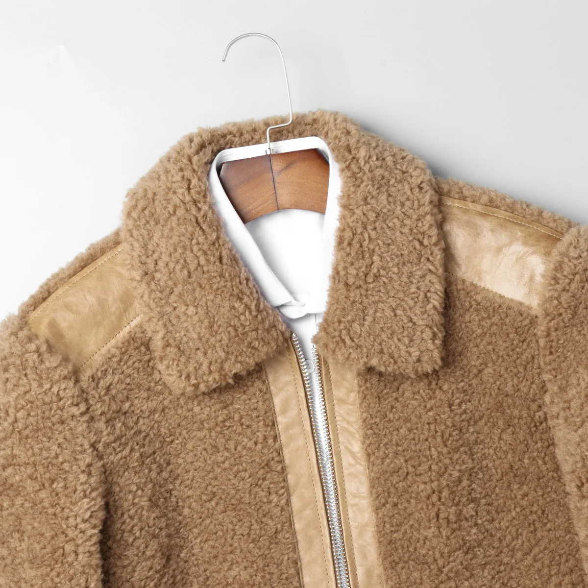 Пальто с натуральным мехом осенне зимняя мужская куртка из натуральной овечьей