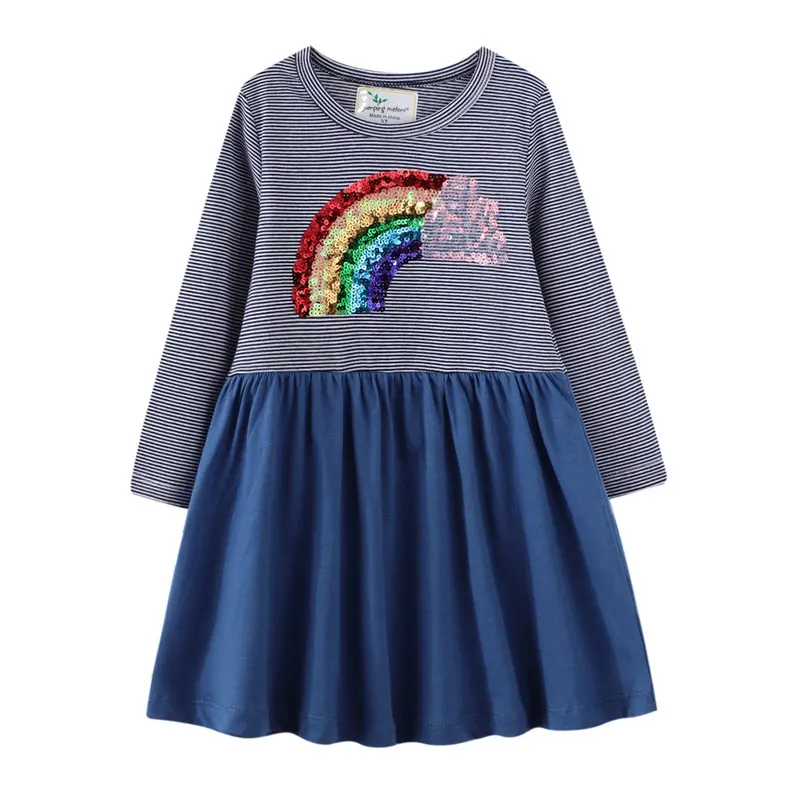 New Unicorn Cartoon Print Autumn/Winter Long Sleeve Princess Party Tutu Baby Dresses Birthday Gift Children's Costume Lace Girls | Детская