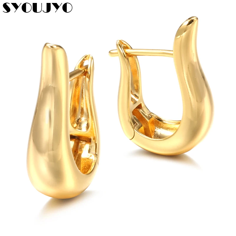 

SYOUJYO New Fashion Simple Luxury Stud Earrings Korean 2021 Trend Gold Color Vivid Piercing Top Quality OL Jewelry Gifts