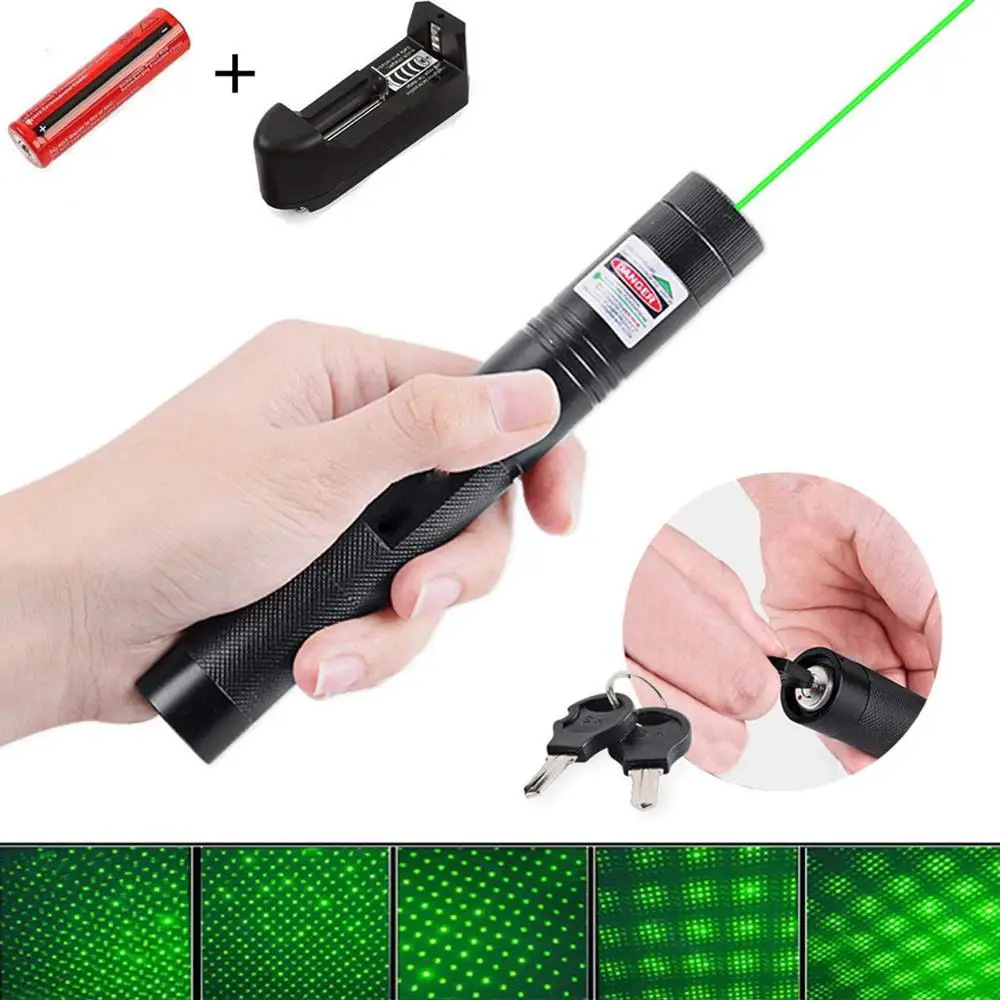 Охотничий зеленый лазер высокой мощности перезаряжаемая указка 10000 м 5 мВт