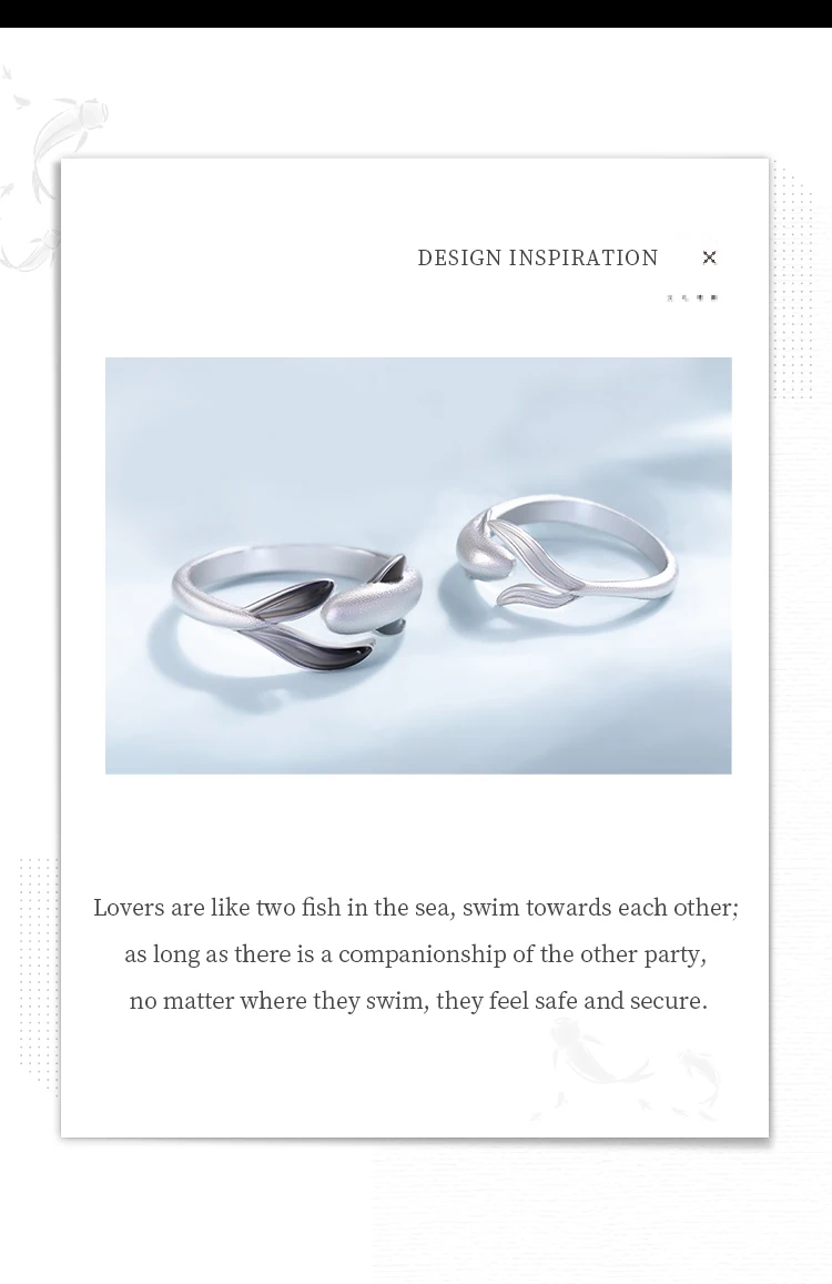 Thaya S925 Sterling Silver Ring Lively Meandering Fish High Quality Jewelry Rings For Women Lovers Gift