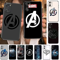 marvel avengers logo phone case for xiaomi redmi 11 lite pro ultra 10 9 8 mix 4 fold 10t black cover silicone back prett