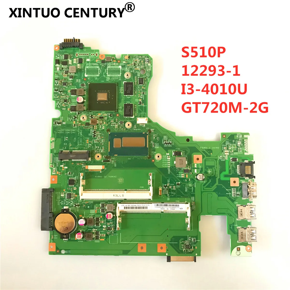 

For Lenovo S510P LS41P LS51P notebook motherboard 12293-1 48.4L106.011 Motherboard CPU i3 4010U GT720M 2G DDR3 100% test work