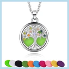 Ожерелье с диффузором для ароматерапии, ювелирные изделия, Круглый Магнитный медальон с духами, кулон с эфирным маслом, ожерелье с 10 прокладками