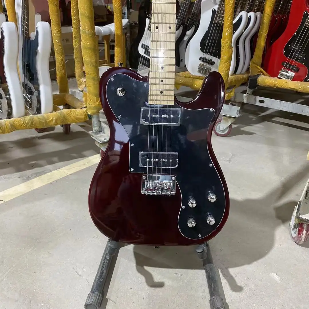 Tele электрическая гитара ELM Body P90 пикапы 2 в 2T винно-красная Кленовая грифельная