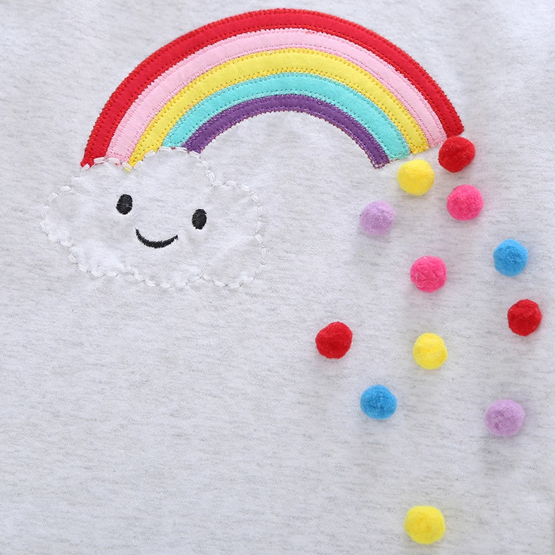 Детские топы с принтом радуги футболки Осенние повседневные для маленьких