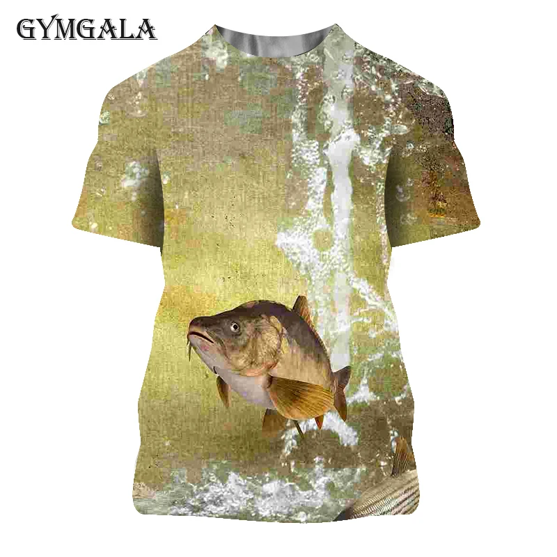 

2021 new fishing t shirt style casual Digital fish 3D Print t-shirt Men Women tshirt Summer Short Sleeve O-neck Tops&Tees