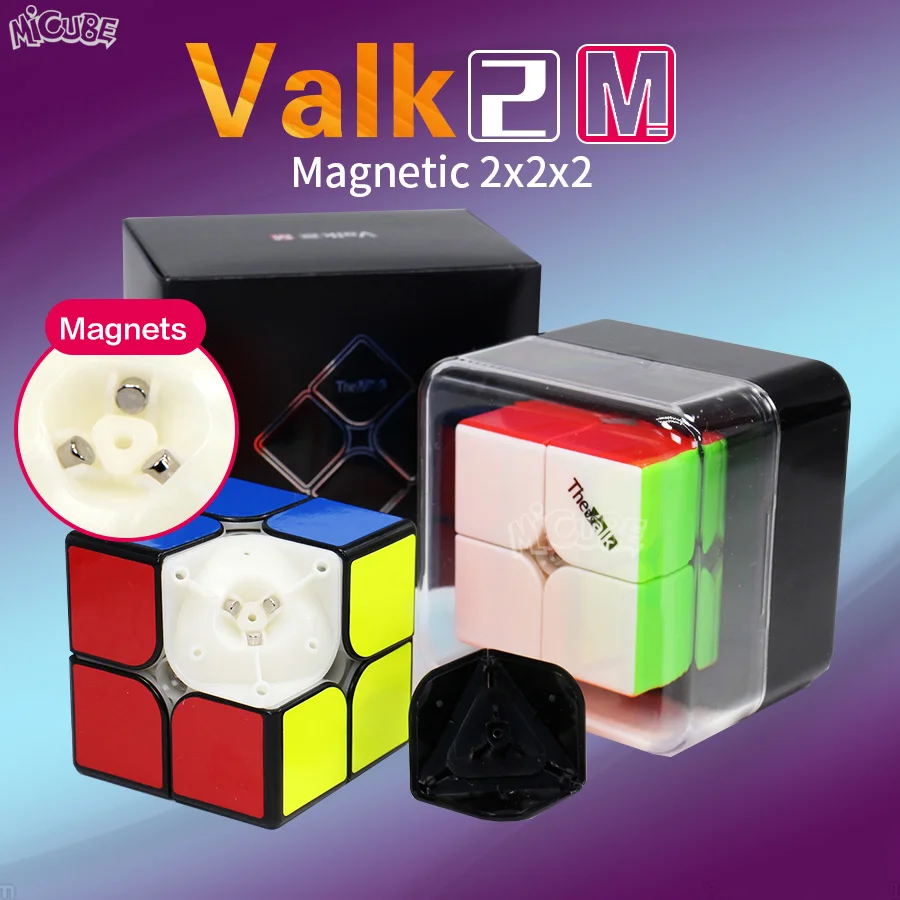 Магнитный кубик Valk2 M 2x2x2 скоростные кубики Valk2M Волшебные 2x2 магниты Valk Mofangge Qiyi Cubo